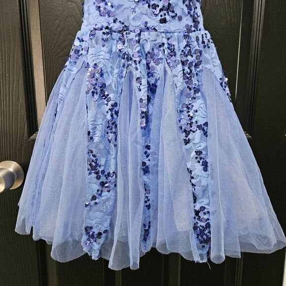 Weissman blue floral child medium pre owned EUC dance costume lyrical tap contem - Picture 3 of 9